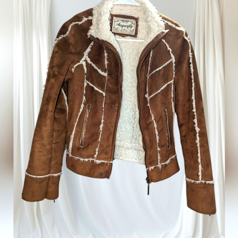 Sugarfly Suede jacket with Sherpa lining